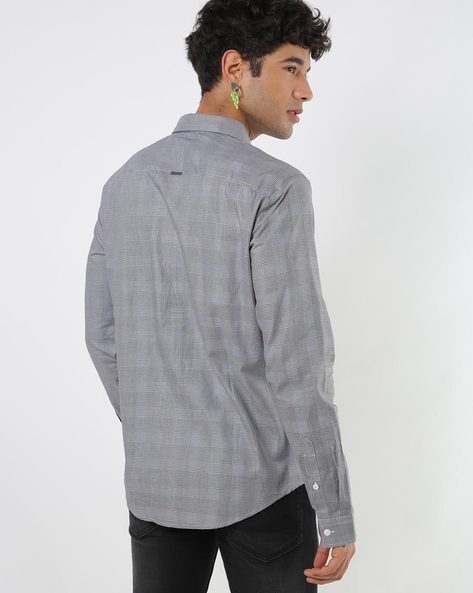 Checked Slim Fit Cotton Shirt-80961-0008