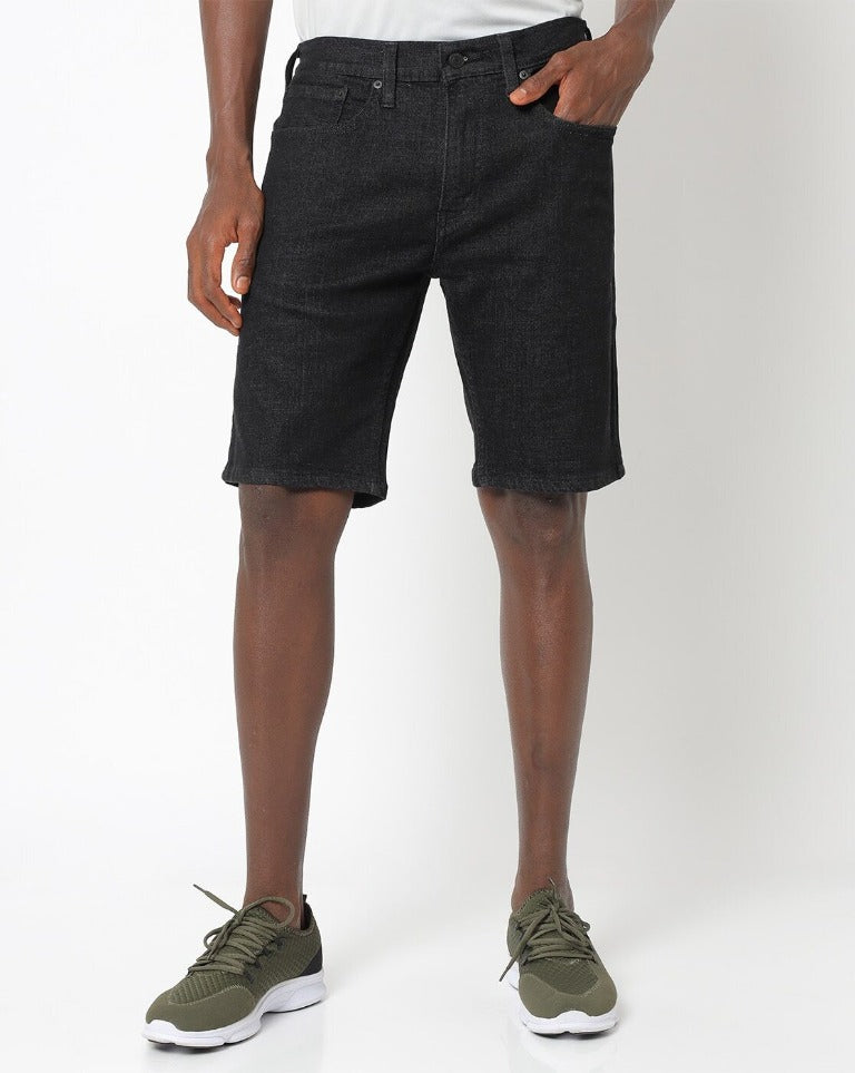 Tapered Fit Denim Shorts-36167-0034