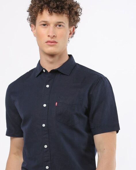 Slim Fit Shirt with Patch Pocket-32908-0076