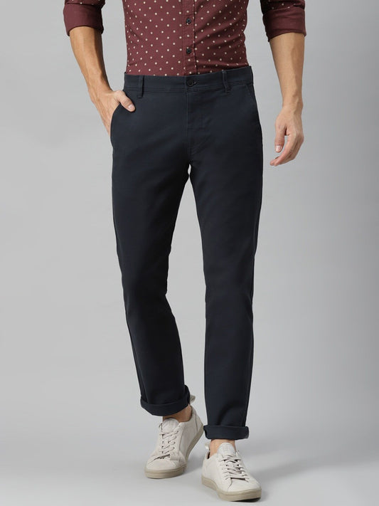 Men Navy Blue 511 Slim Tapered Fit Solid Chinos-22580-0004