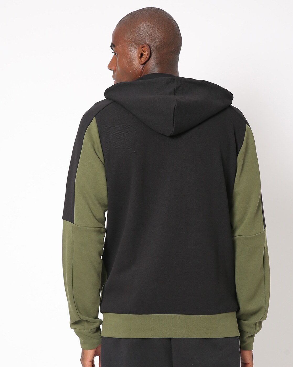 Colourblock Hooded Jacket With Kangaroo Pockets-H16614