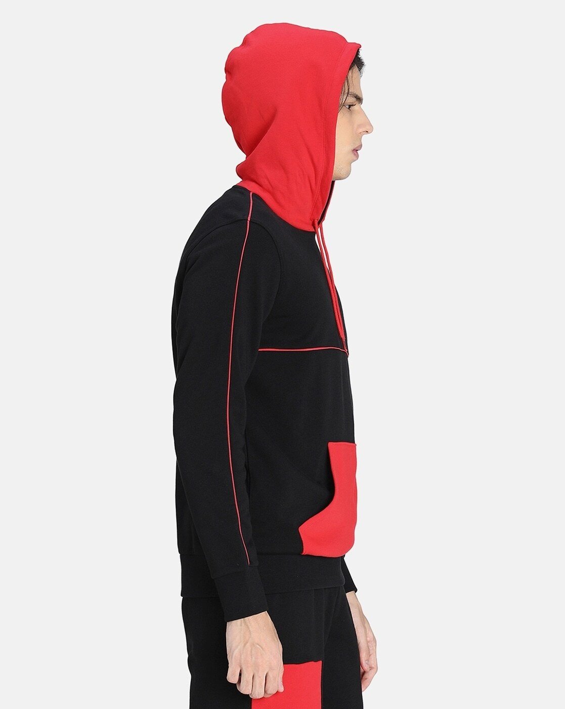 Colourblock Hoodie with Kangaroo Pocket-531705 01