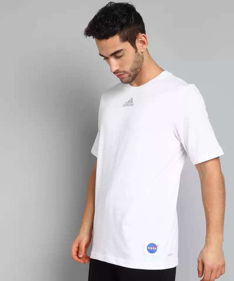 Solid Men Round Neck White T-Shirt-Gq2227