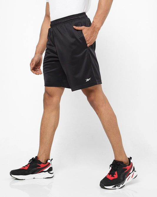Mid-Rise Shorts with Side Slant Pockets-H57653