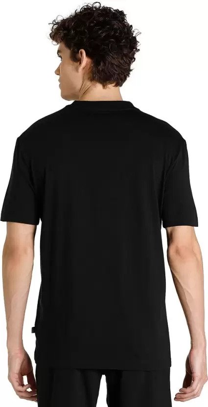 Men Printed Round Neck Black T-Shirt-84423901