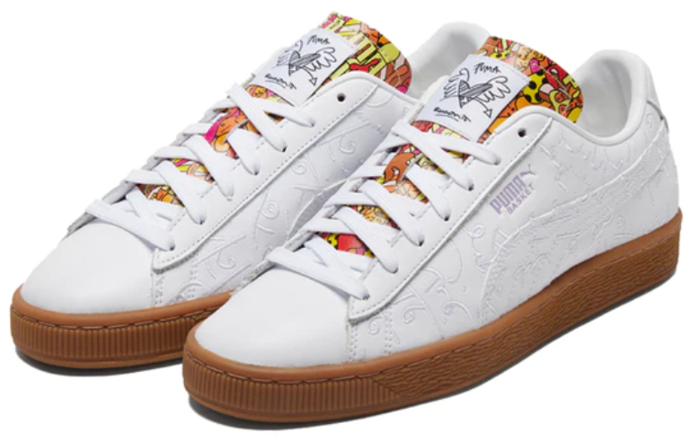 PUMA Romero Britto x Basket 'Embroidered - White Gum'-38109501