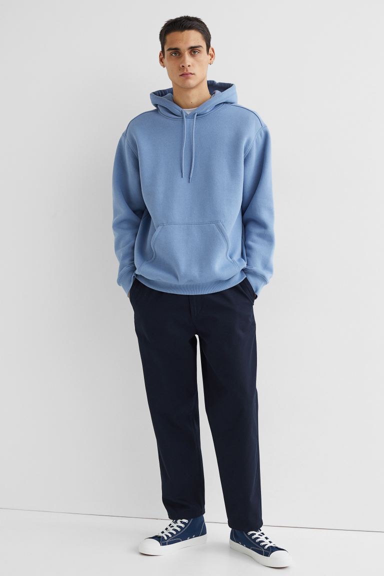 Relaxed Fit Hoodie-blue-0970819025