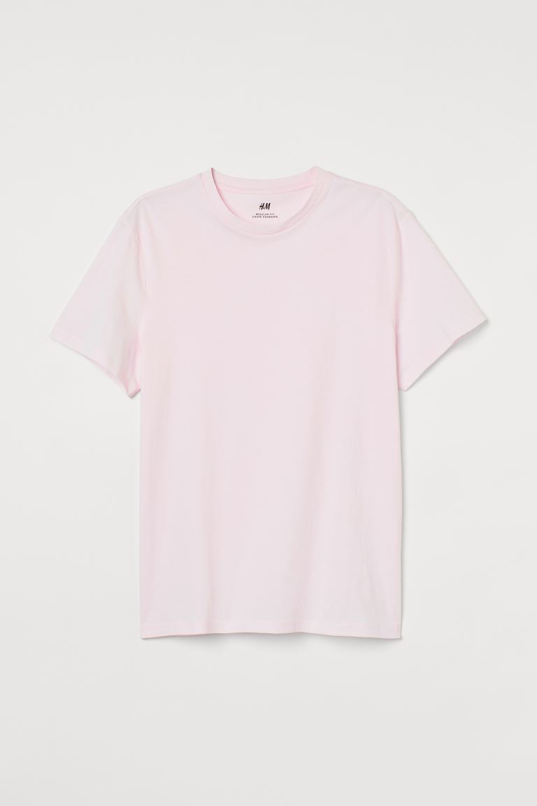 Round-neck T-shirt Regular Fit-Light pink-0685816097