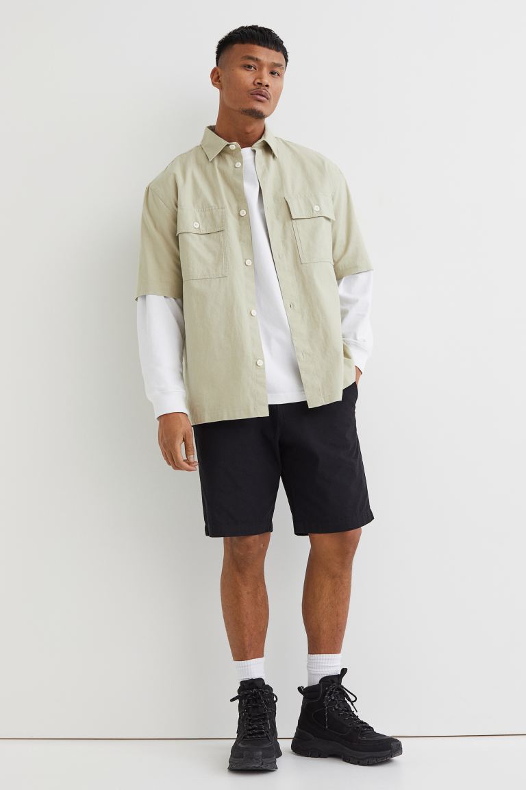 Regular Fit Cotton chino shorts-1039093002