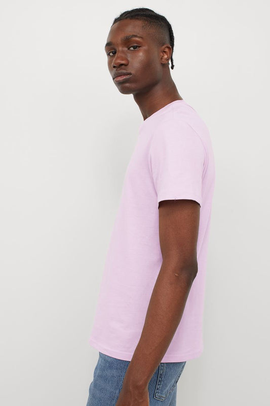 Round-neck T-shirt Regular Fit-Light pinky-purple-0685816101