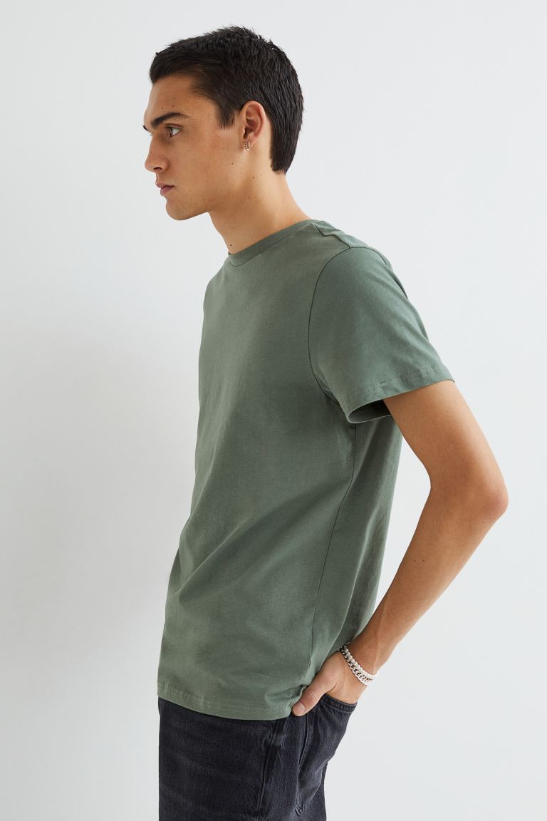 Regular Fit Round-neck T-shirt-green-0685816121