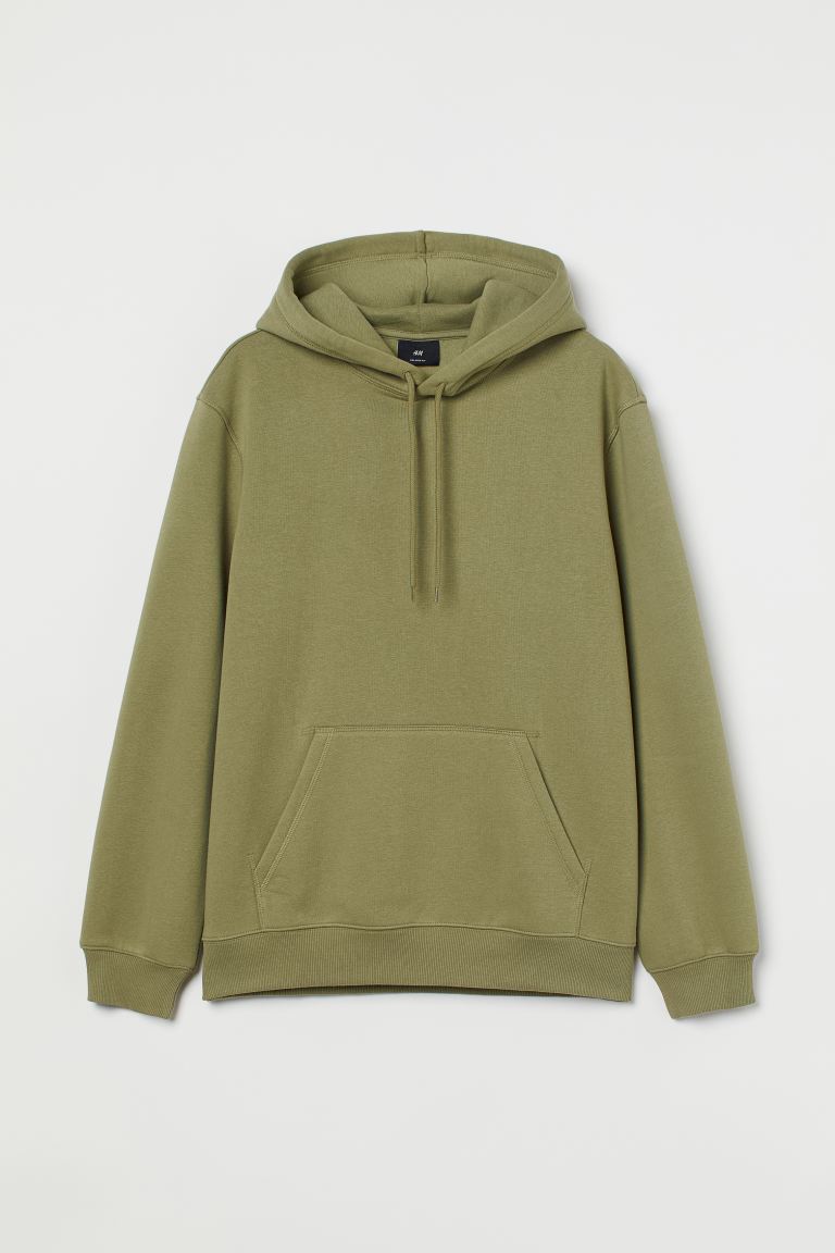 Relaxed Fit Hoodie-Khaki green-0970819013