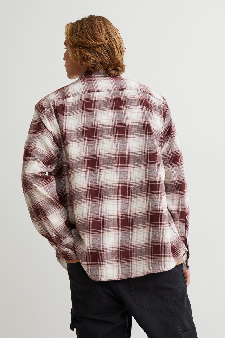 Regular Fit Flannel shirt-Red/White-0996265001