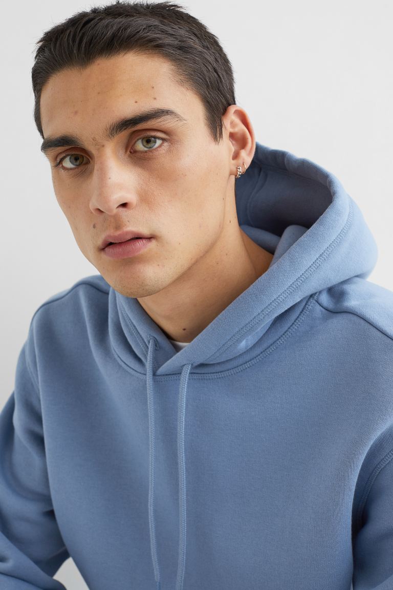 Relaxed Fit Hoodie-blue-0970819025