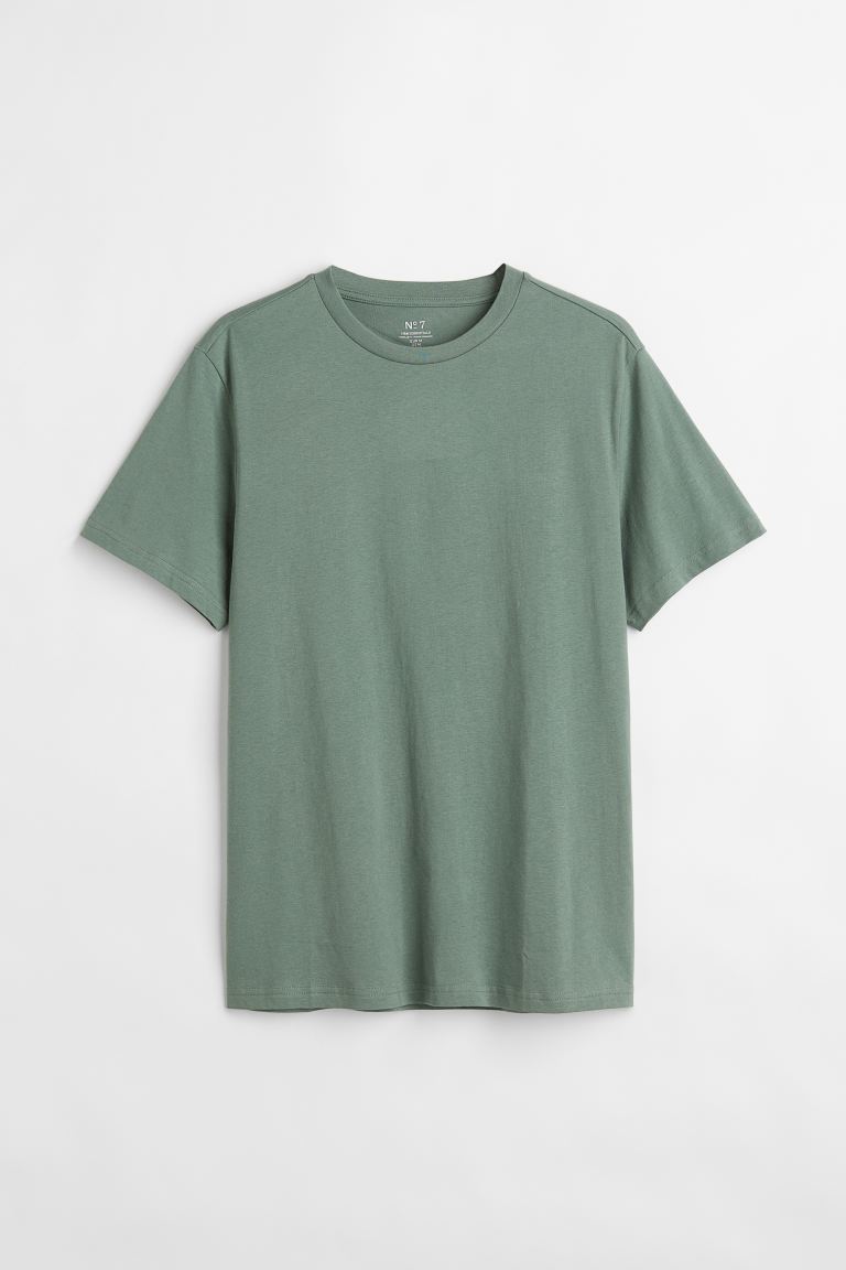 Regular Fit Round-neck T-shirt-green-0685816121