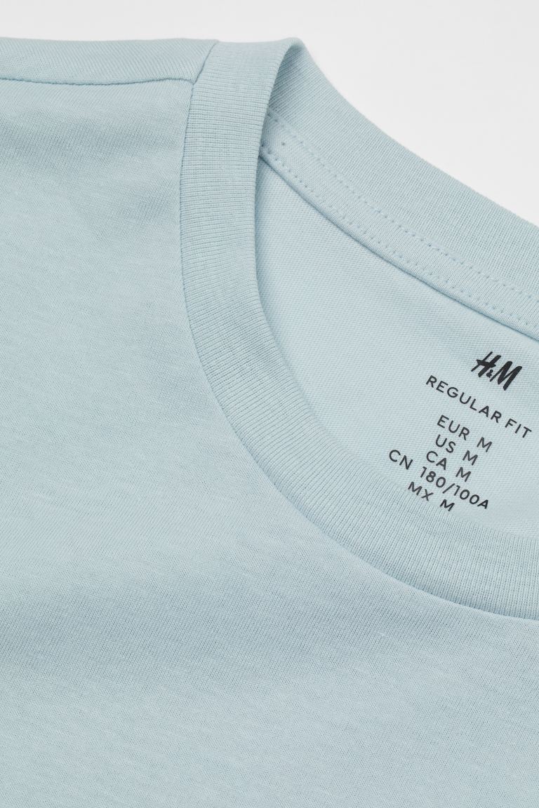 Round-neck T-shirt Regular Fit-Light blue-0685816098