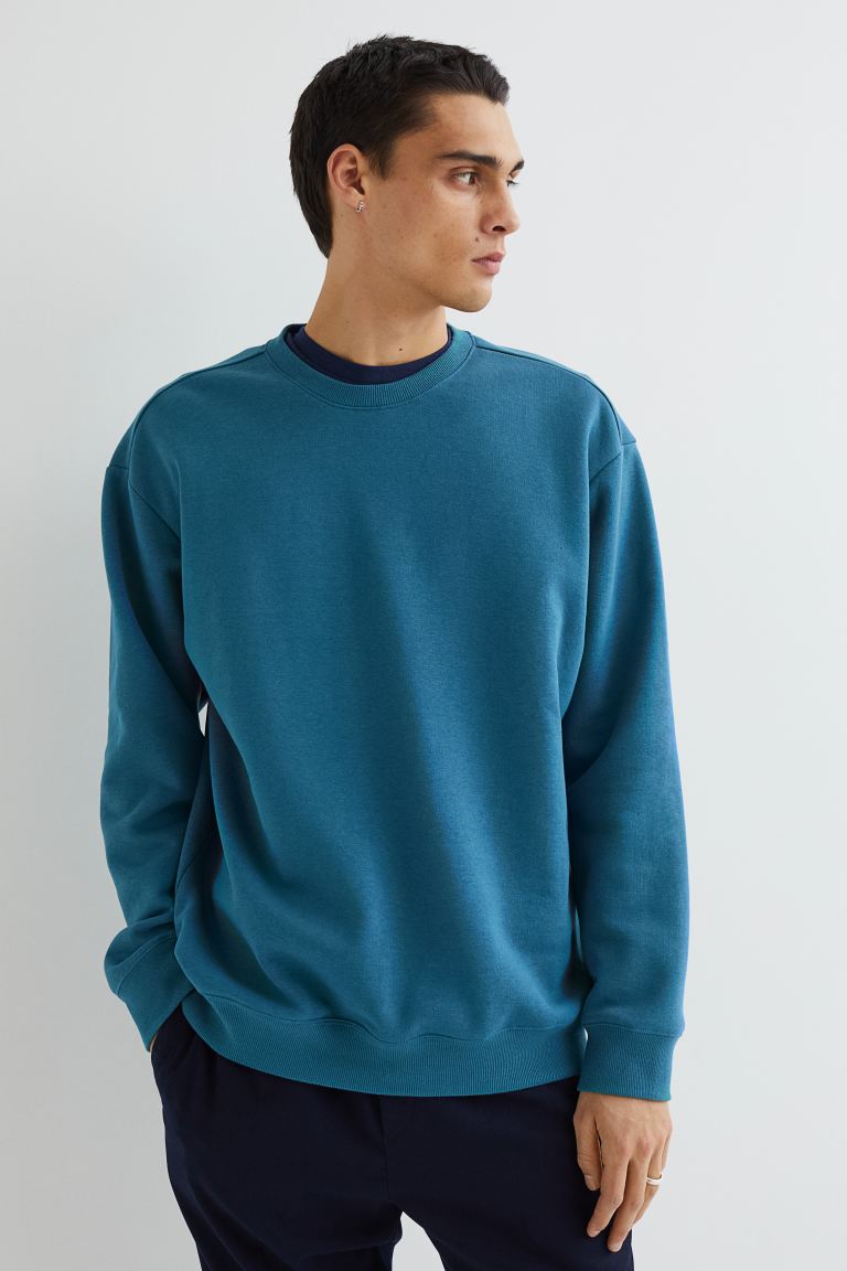 Relaxed Fit Sweatshirt-Dark turquoise-0970818017