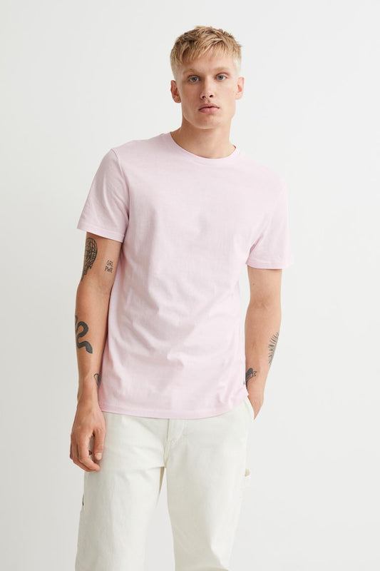Round-neck T-shirt Regular Fit-Light pink-0685816097