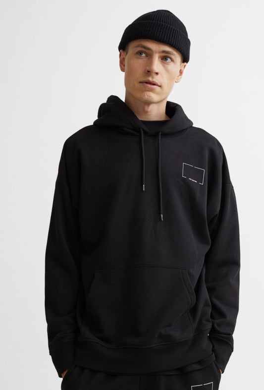 Relaxed Fit Printed hoodie-(Black/Stay Together)1010376001