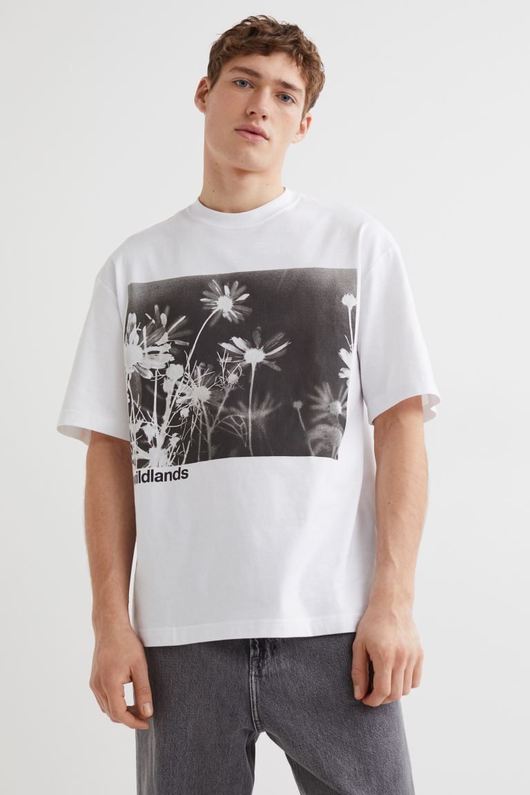 Relaxed Fit Cotton T-shirt-White/Wildlands-1032522001