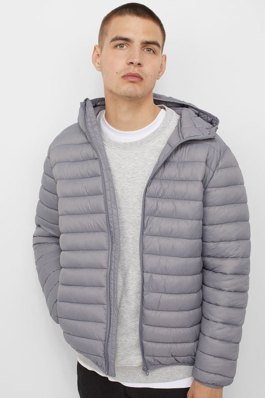 Lightweight puffer jacket-Light grey-0807005013