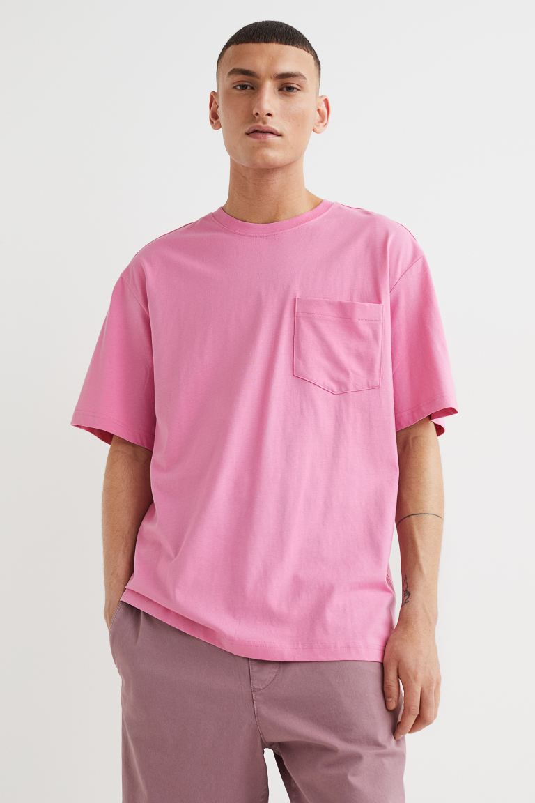 Relaxed Fit pocket-detail T-shirt-1062372005
