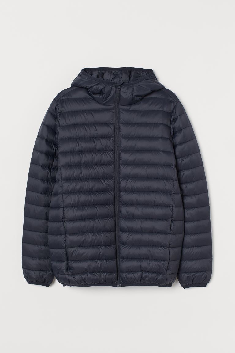 Lightweight puffer jacket-navy blue-0807005010