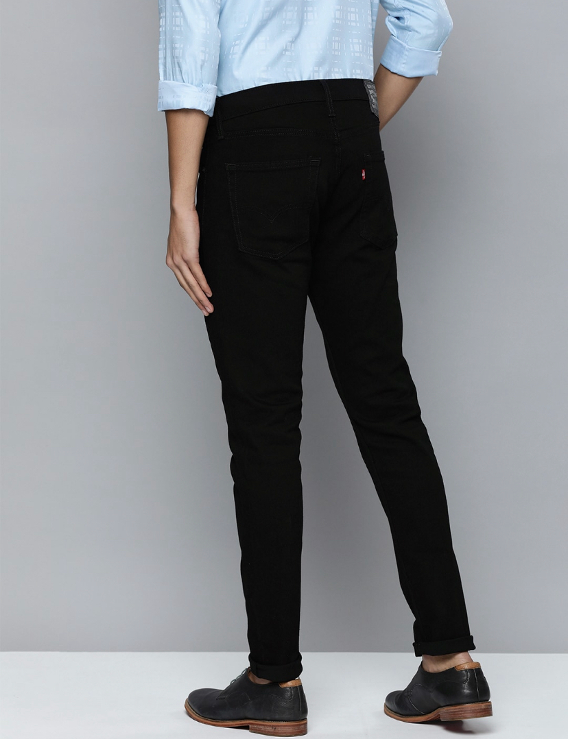 Men Black 512 Tapered Fit Stretchable Jeans-36087-0624