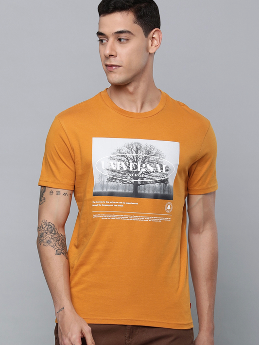 Men orange & white graphic printed -16960-0671