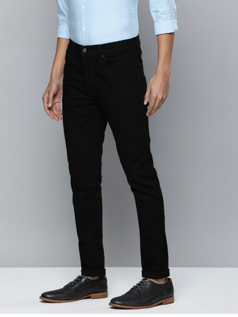 Men Black 512 Tapered Fit Stretchable Jeans-36087-0624