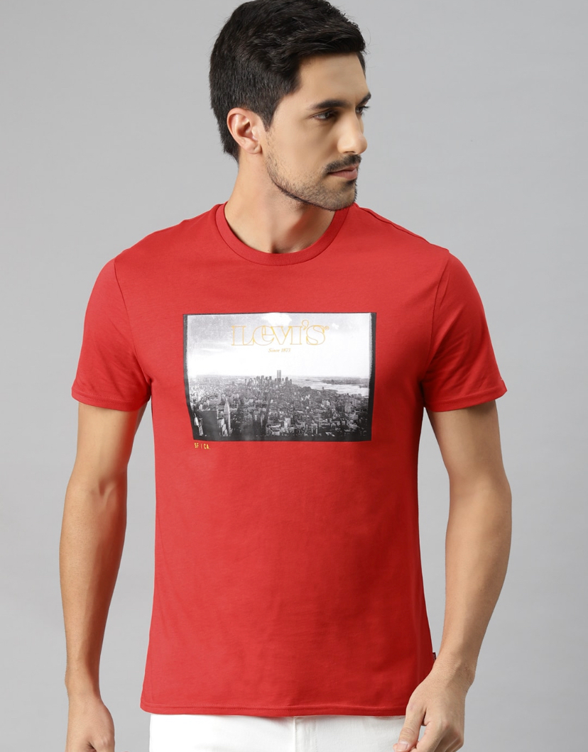 Men Red Printed T-shirt 16960-0477