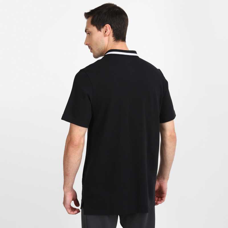 Striped Men Polo Neck Black T-Shirt-H18964