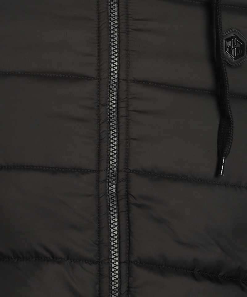 Full Sleeve Solid Men Padded Jacket BLACK-14733fk