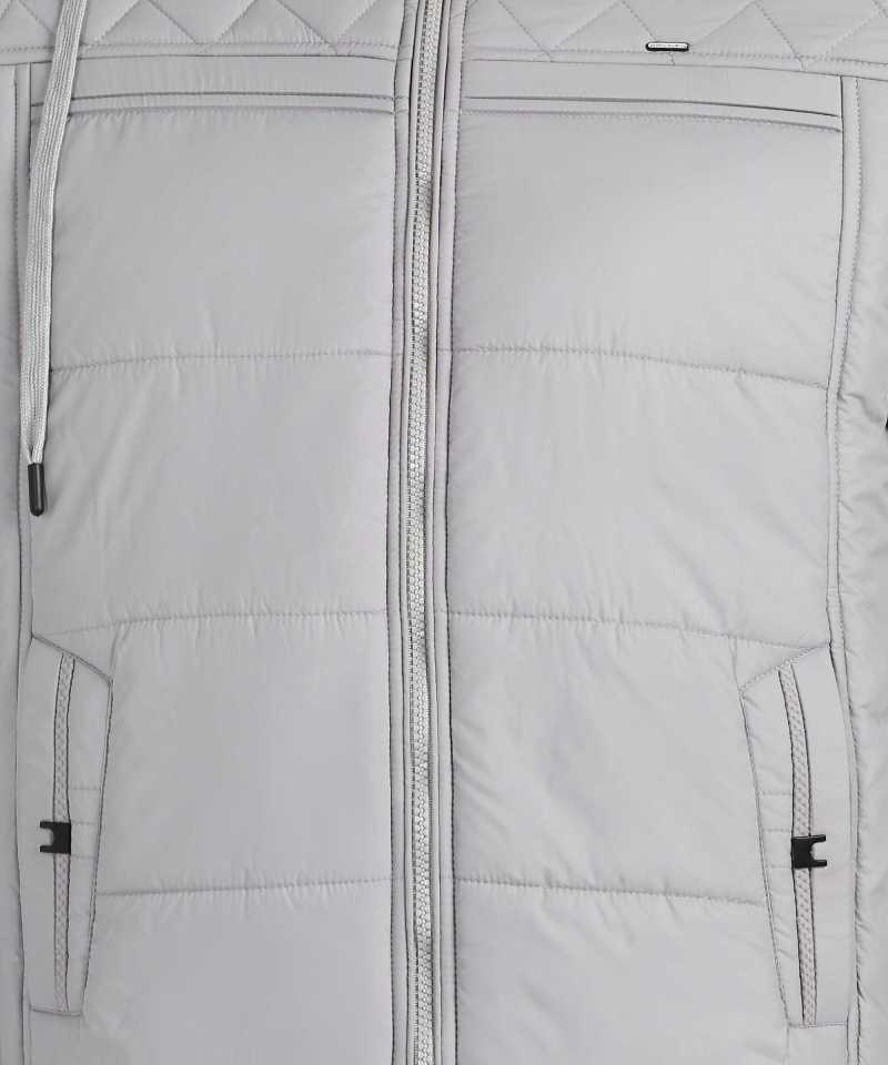 Full Sleeve Solid Men Padded Jacket-12128 fx-grey