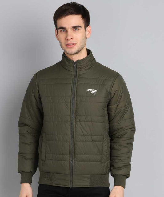 Full Sleeve Solid Men Padded Jacket-545fx