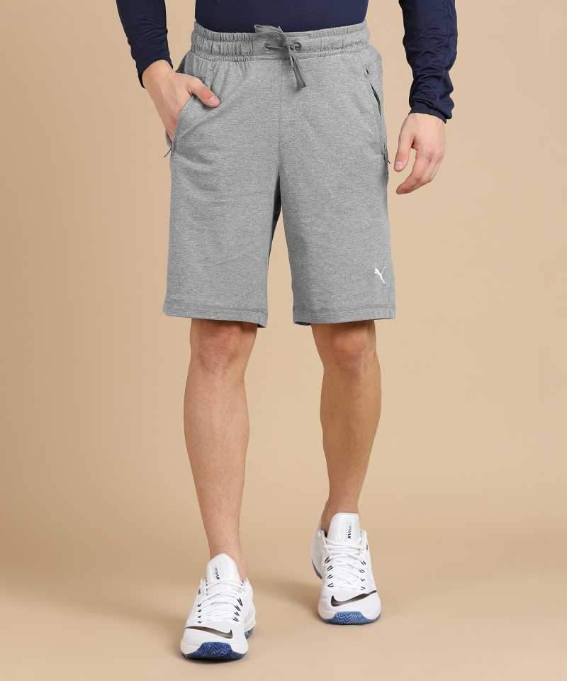 Solid Men Grey Sports Shorts - Discount Store