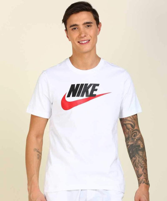 Printed Men Round Neck White T-Shirt-Ar5005-100
