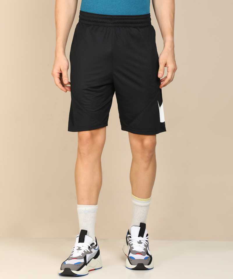 Solid Men Black Sports Shorts-CN5299-010