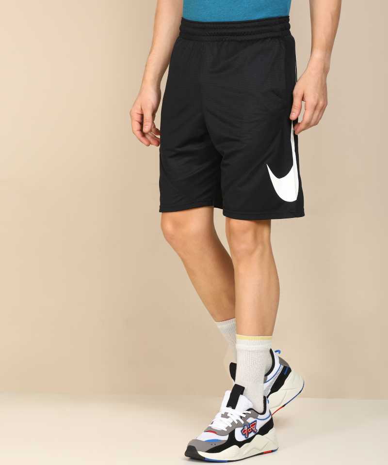 Solid Men Black Sports Shorts-CN5299-010