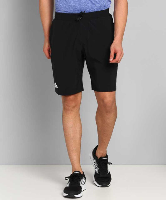 Solid Men Black Sports Shorts-DU0881