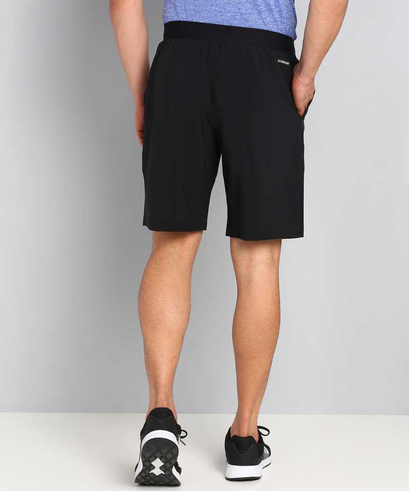 Solid Men Black Sports Shorts-DU0881