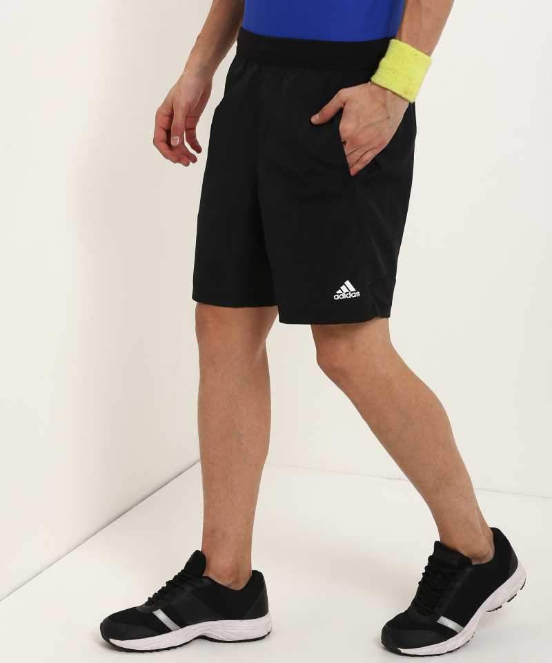 Self Design Men Black Sports Shorts - Discount Store