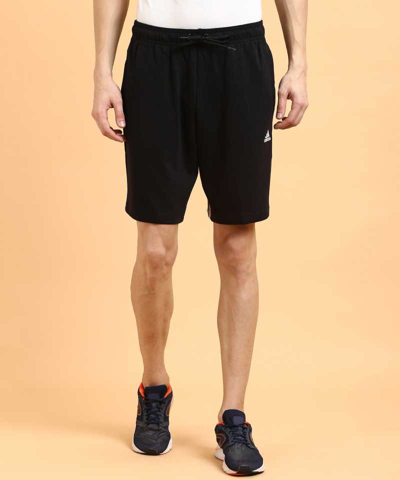 Solid Men Black Sports Shorts-Gc7247