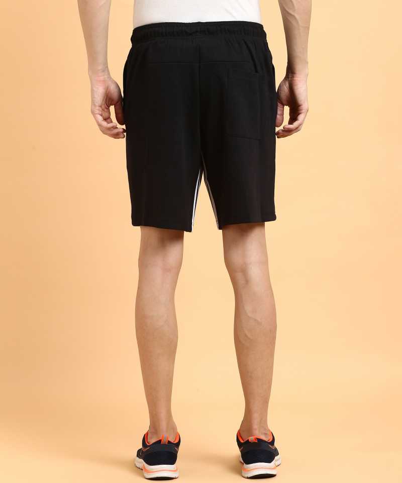 Solid Men Black Sports Shorts-Gc7247