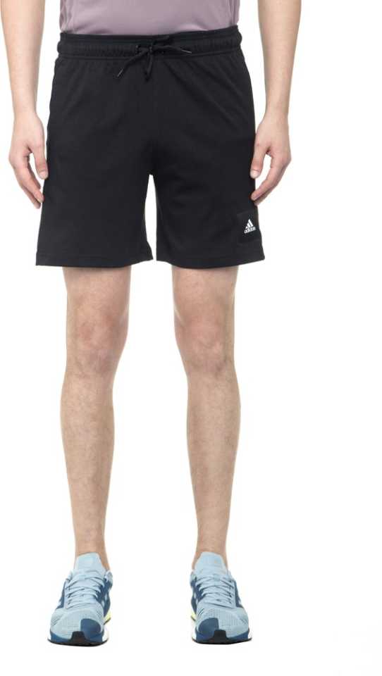 Solid Men Black Sports Shorts-Gc7261