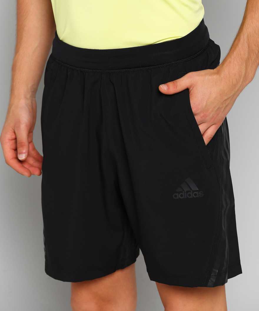 Solid Men Black Sports Shorts-gc7858