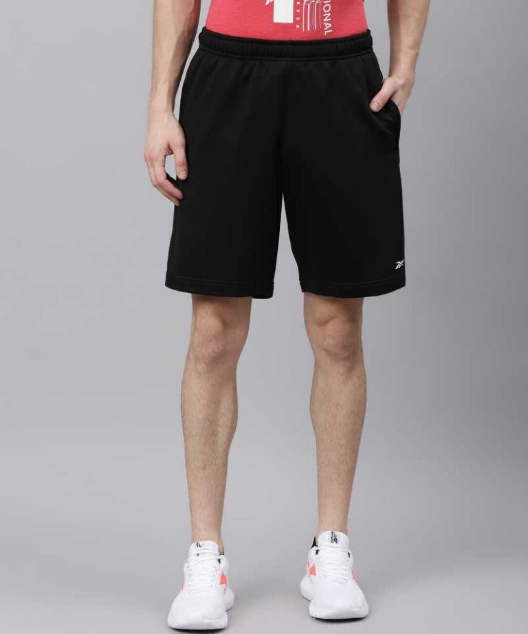 Solid Men Black Sports Shorts-Gk9180