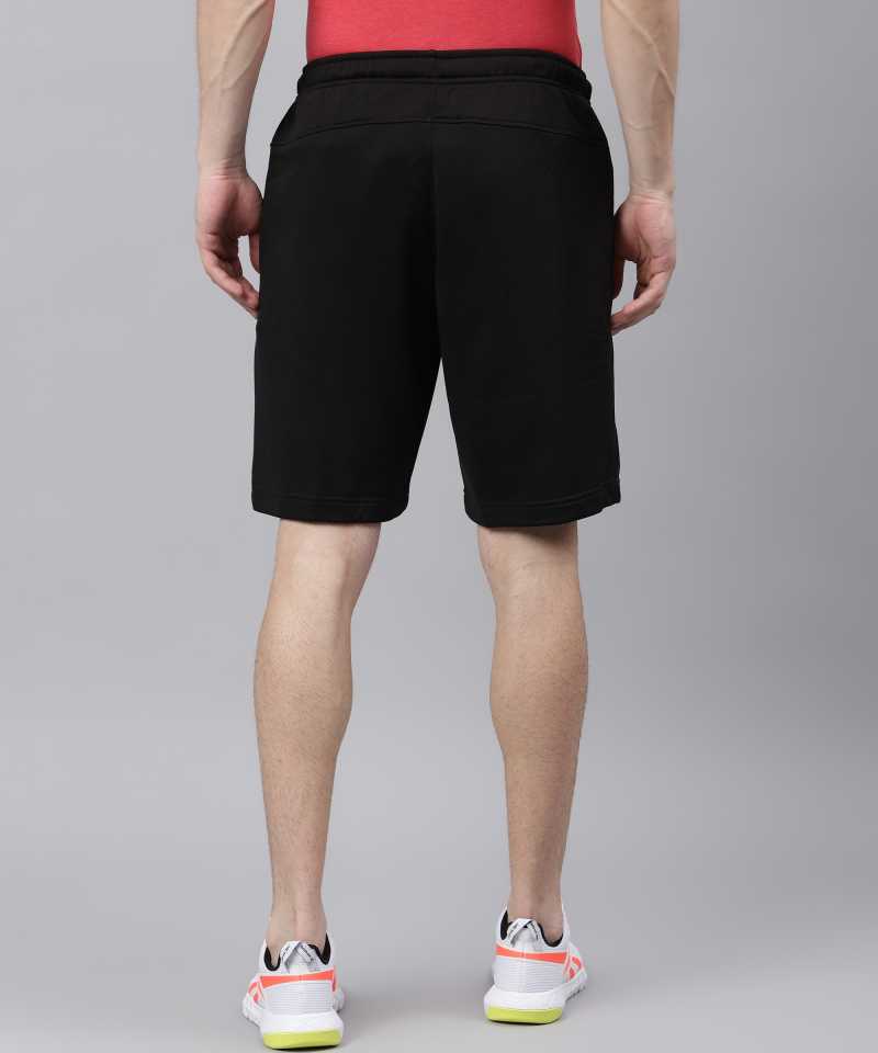 Solid Men Black Sports Shorts-Gk9180