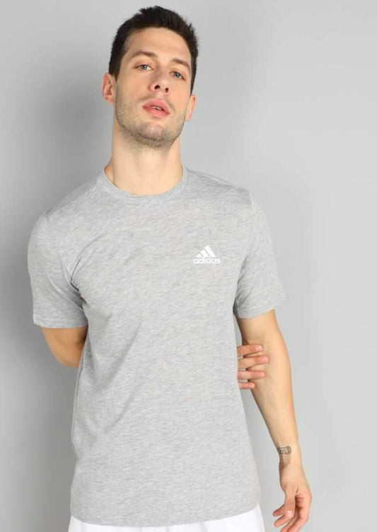 Solid Men Round Neck Grey T-Shirt-Ha7025