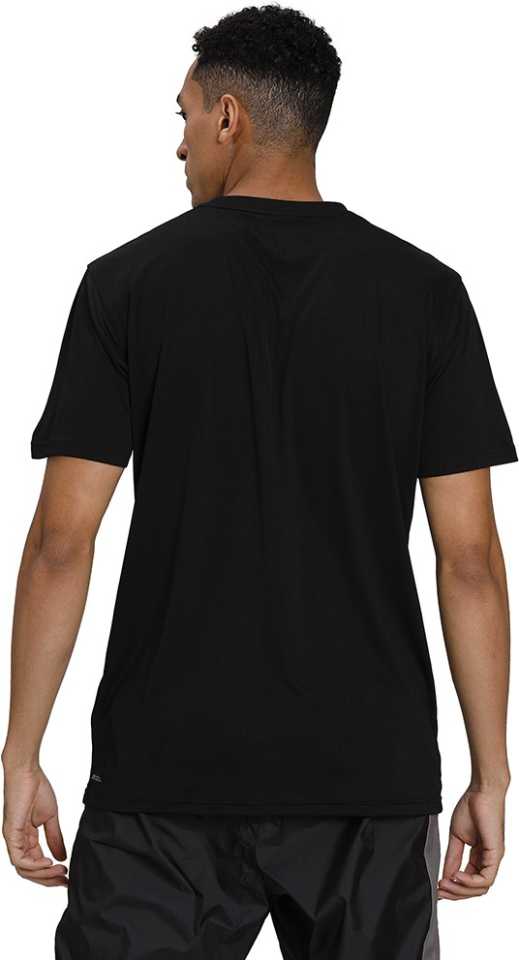 Solid Men Round Neck Black T-Shirt-51963501